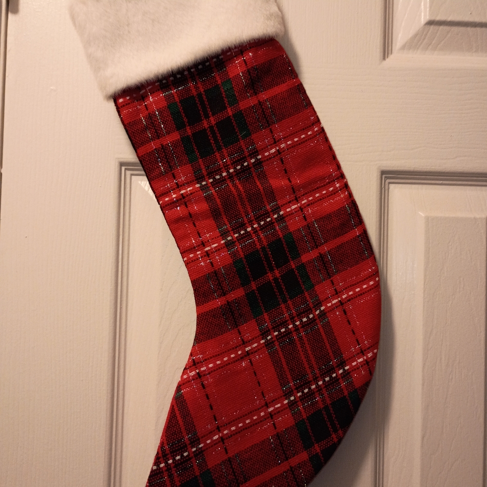 Wondershop Red and Black Plaid Stocking with Monogram Z - Picture 3 of 6